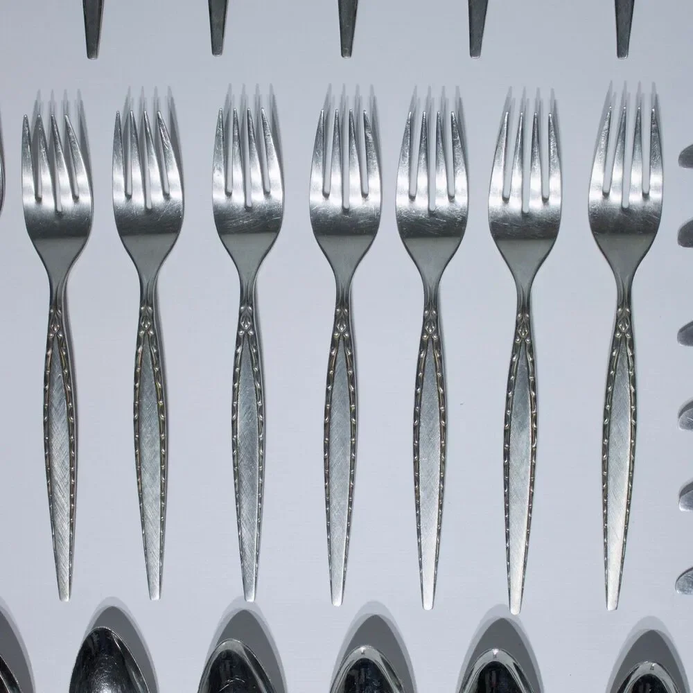 Vintage Mid Century Community Oneida Venetia Stainless Steel Flatware 46 Pieces